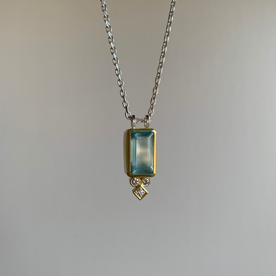 Aquamarine & Diamond Pendant