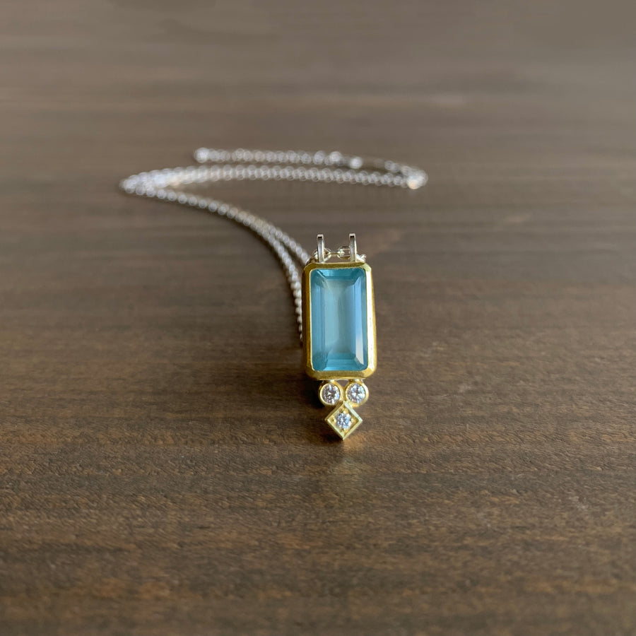 Aquamarine & Diamond Pendant