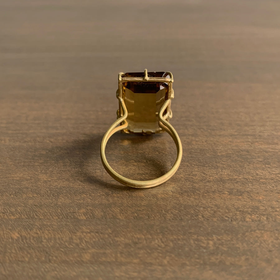 Emerald Cut Citrine Ring