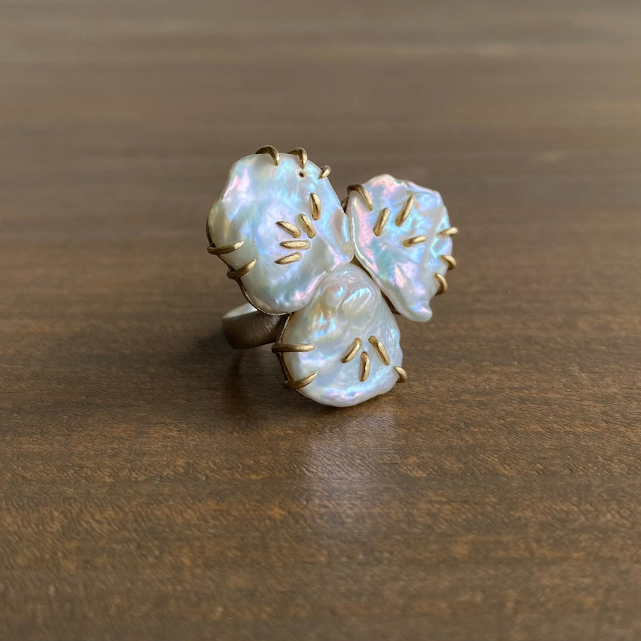 Triple Sand Dollar Pearl Vanity Ring