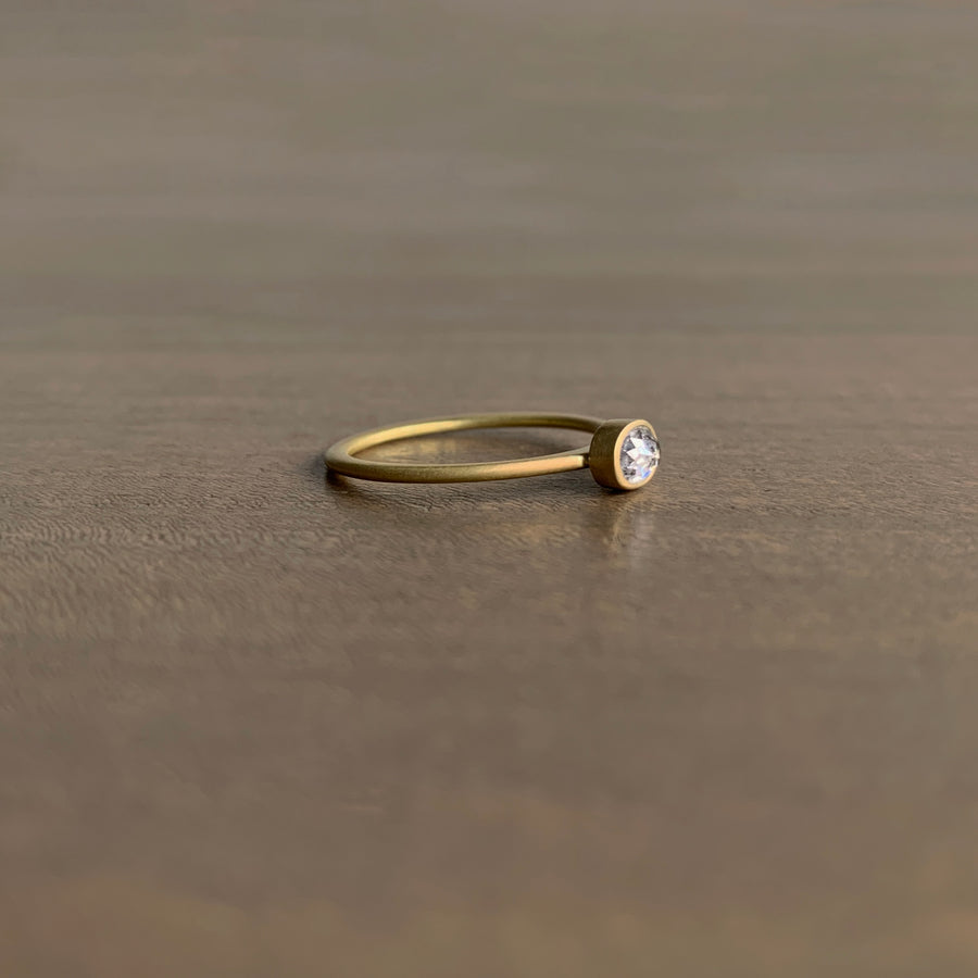 Lola Brooks East-West Oval Diamond Stacker Ring side view 3