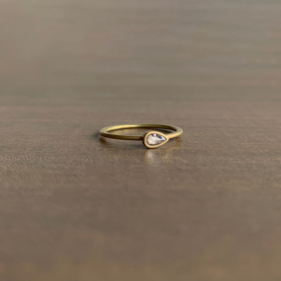 Lola Brooks East-West Teardrop Diamond Stacker Ring side view 1