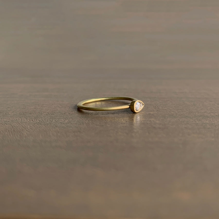 Lola Brooks East-West Teardrop Diamond Stacker Ring side view 2