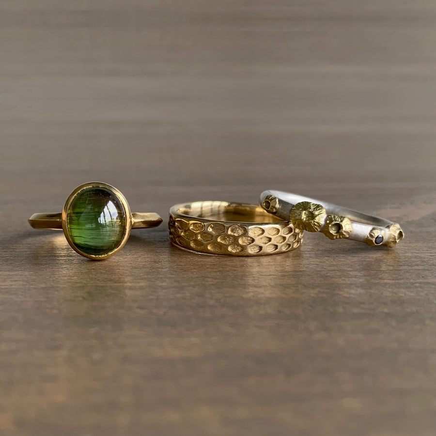Gold Inverted Exterior Snakeskin Wedding Band