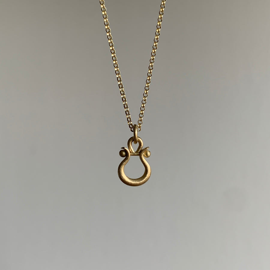 Gold Lyre Pendant