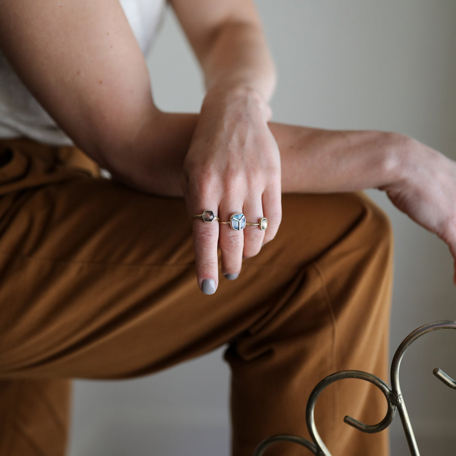 Black Opal Lucky Scarab Ring