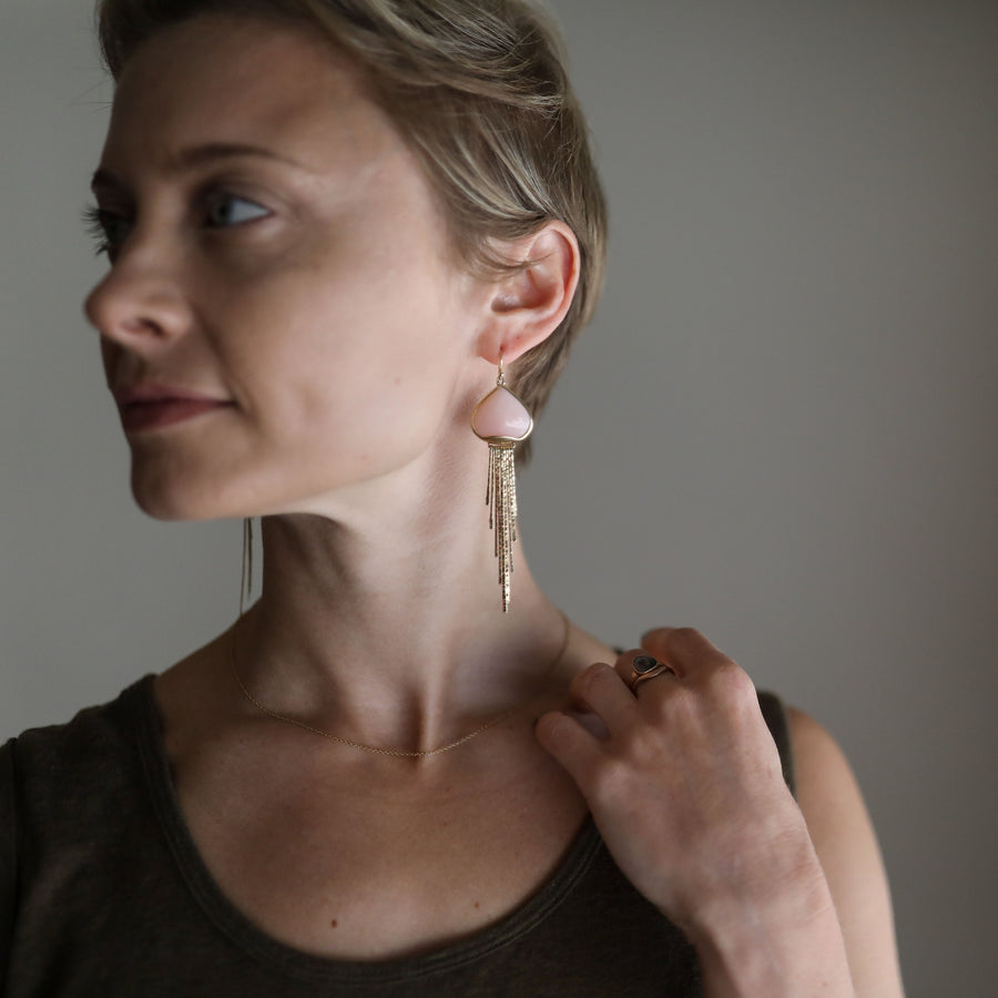 Pink Opal Jellyfish Earrings
