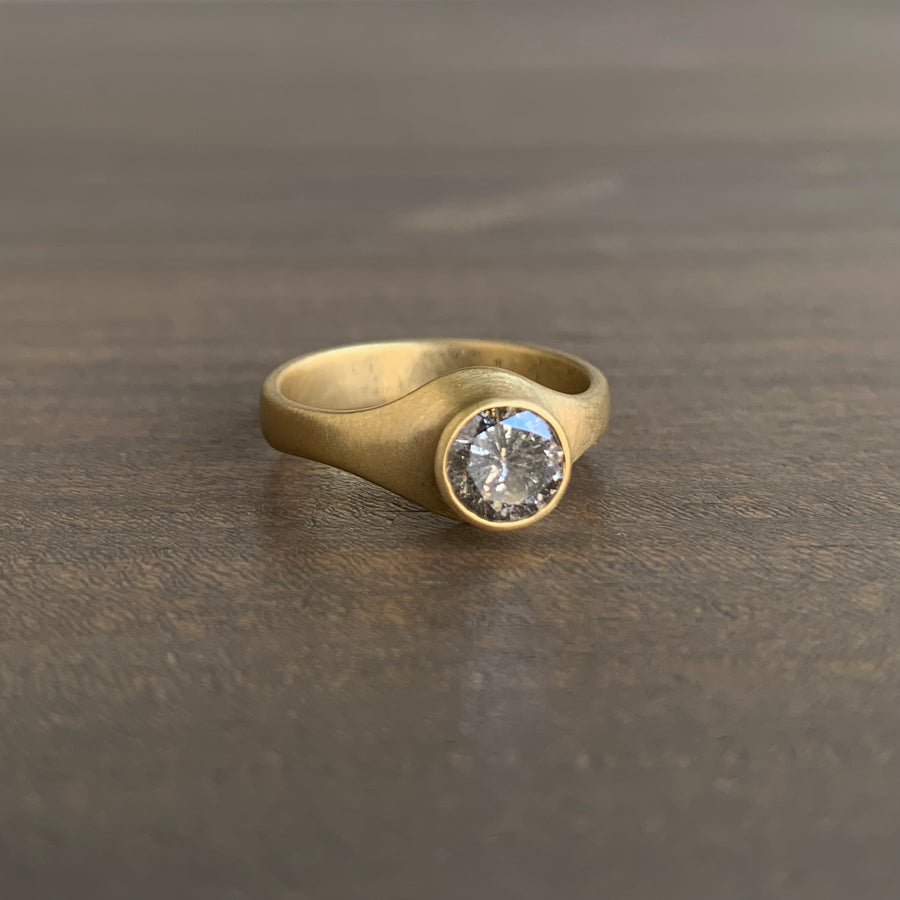 Peppered Diamond Cast Ring by Monika Krol side view 1
