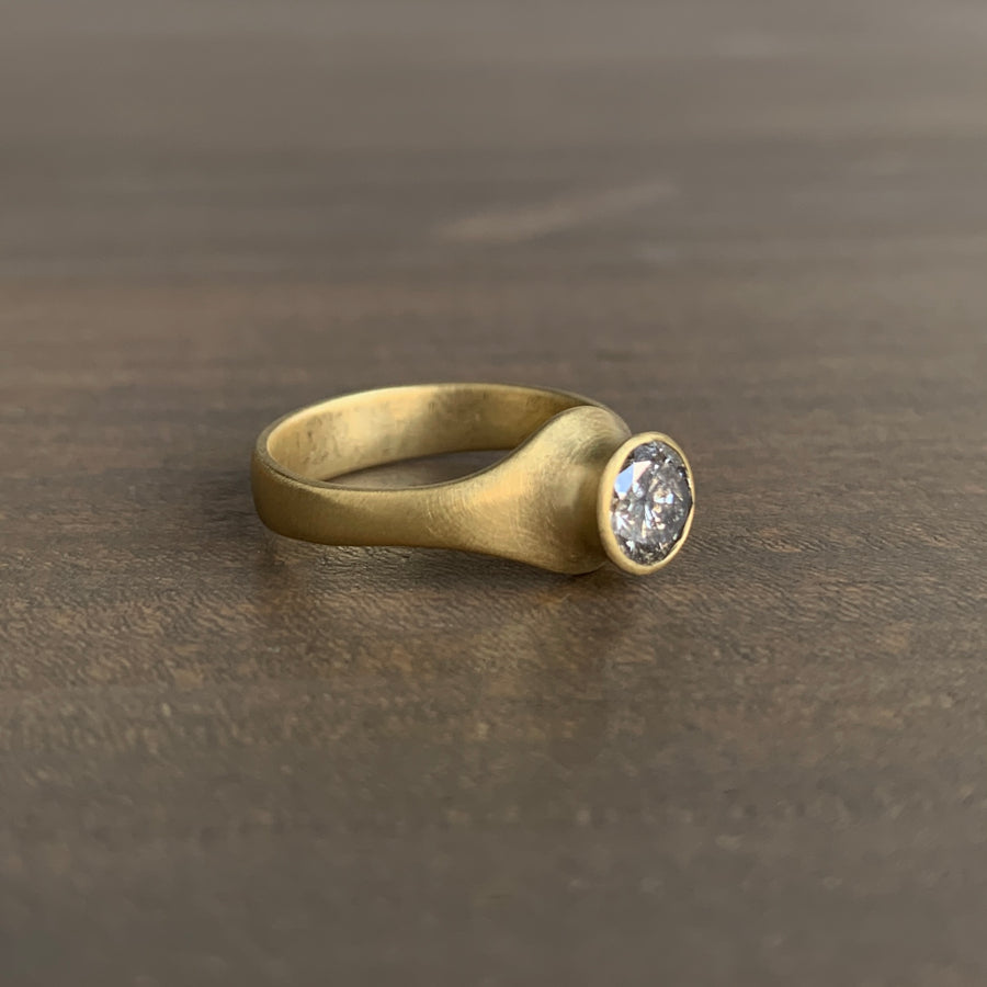 Peppered Diamond Cast Ring by Monika Krol side view 2