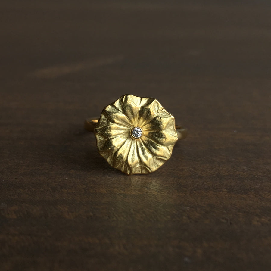 Small Gold Lotus Ring