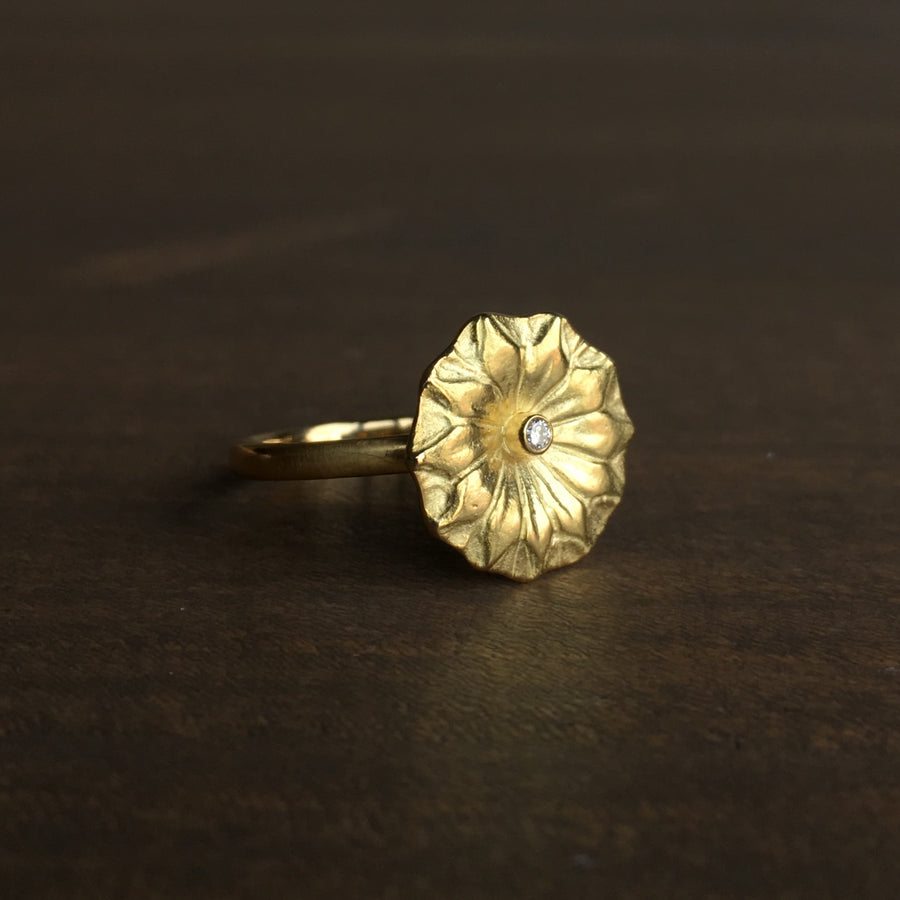 Small Gold Lotus Ring