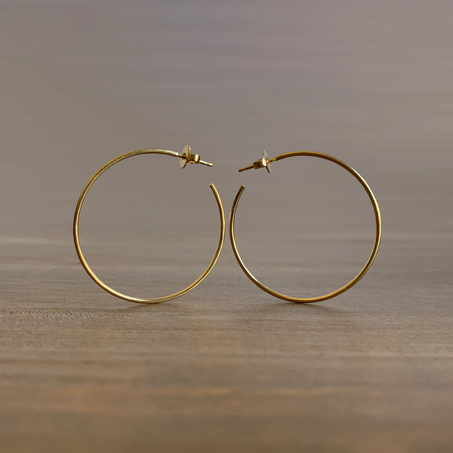 Gold Hammered Hoop Earrings