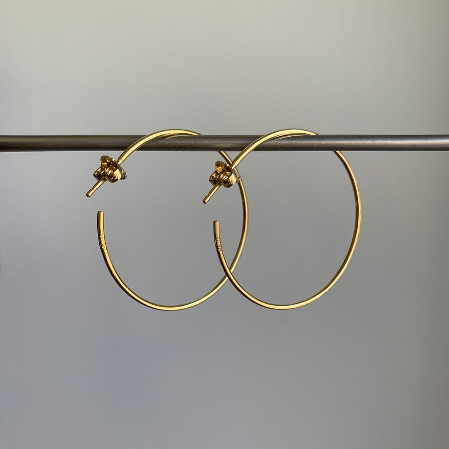 Gold Hammered Hoop Earrings