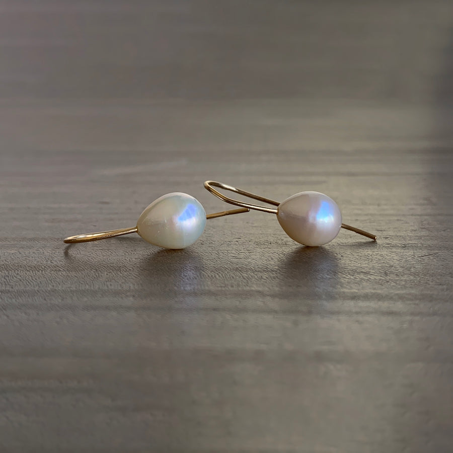 Cream Freshwater Pearl Drop Earrings