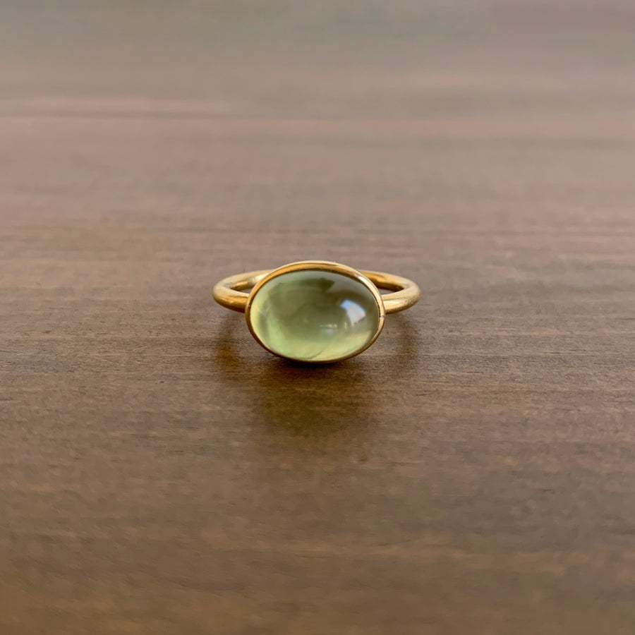 Domed Prehnite Ring