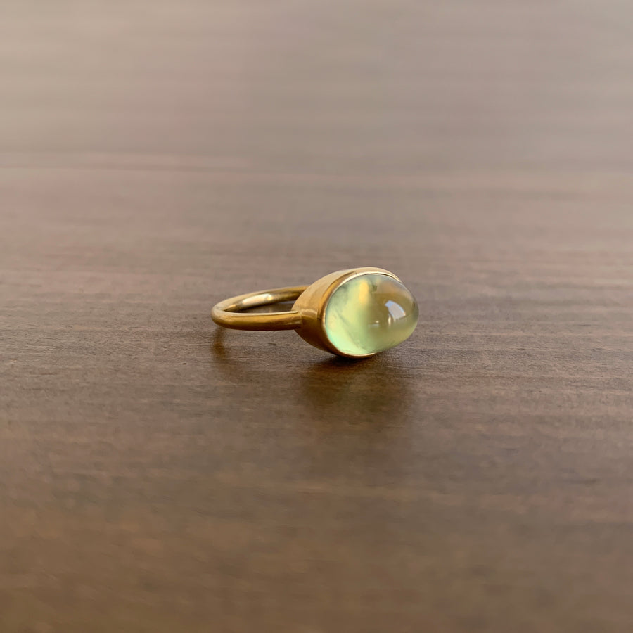 Domed Prehnite Ring